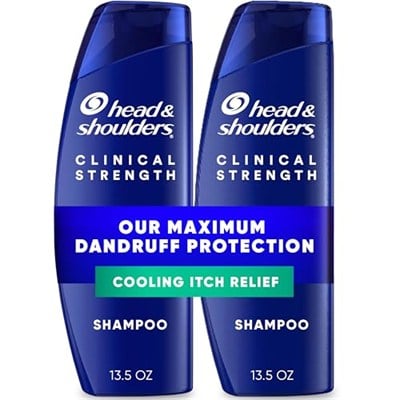 Head & Shoulders Klinik Mukavemet Kepek Şampuanı, Selenyum Sülfür Kepek Savunması, Yoğun Kaşıntı Giderici, Soğutma Mentolü, 13.5 Fl Oz Her Biri, 2li Paket