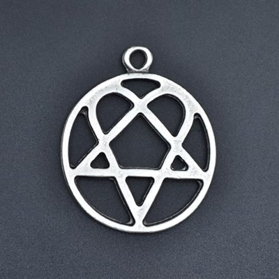 Heartagram Örme Zincir Kolye - Gümüş Kaplama - Erkek Kadın Kolye - No:1361