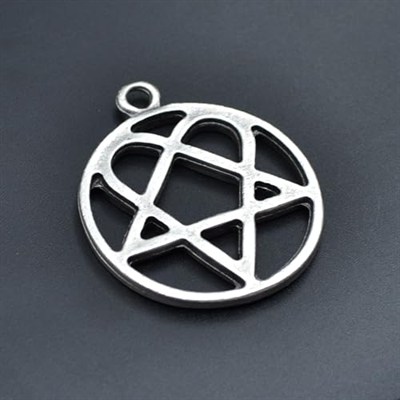 Heartagram Örme Zincir Kolye - Gümüş Kaplama - Erkek Kadın Kolye - No:1361