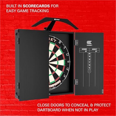 Hedef Dart Arc Dartboard Aydınlatma Sistemi Ev Dolabı Seti Dünya Şampiyonu Dartboard ve 2 Dart Seti içerir, Siyah, Standart Boyut