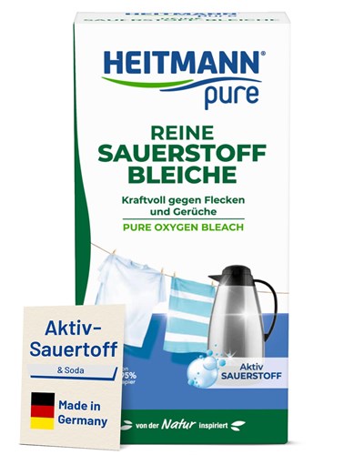 HEITMANN pure Saf oksijen ağı: Ekolojik beyazlatıcı, leke ve kire karşı yüksek yıkama gücü, 1 x 350 g, 1008268.