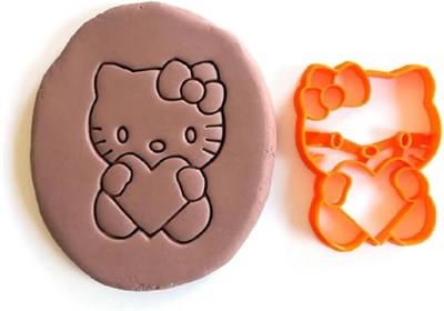 Hello Kitty Kurabiye Kalıbı Kesici Şekillendirici Kalpli