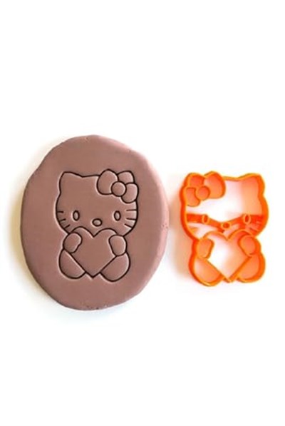 Hello Kitty Kurabiye Kalıbı Kesici Şekillendirici Kalpli
