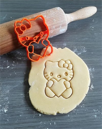 Hello Kitty Kurabiye Kalıbı Kesici Şekillendirici Kalpli