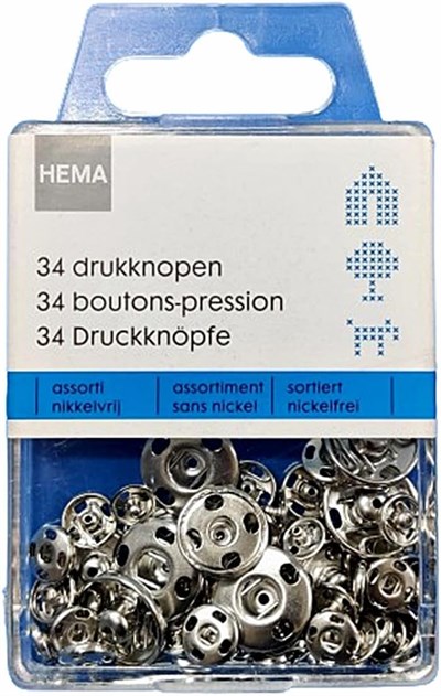 Hema Metal Çıtçıt Seti Gümüş - Alman Malı