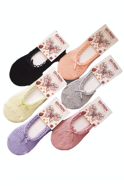 hepsine rakip 6lı Kadın Örgü Babet Çorap Yazlık Terletmez Pamuklu Karışık Soft (Karışık, 35-40)