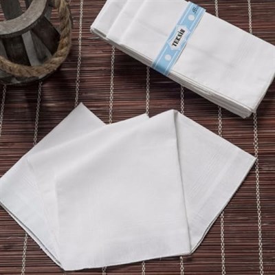 Hepsine Rakip Teksin El Yüz Cep Mendili Beyaz 12 li Paket 36x36 Cm TM Beyaz