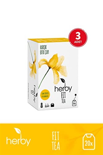 Herby Fit Tea Elma Sirkeli Ananaslı Diyete Destek Form Bitki Çayı 3lü Paket