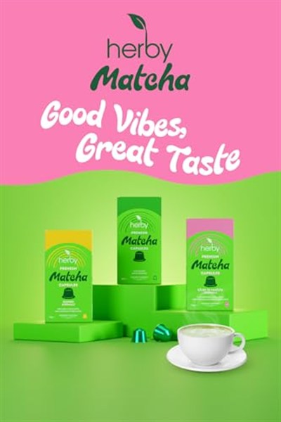 Herby Premium Matcha Kapsül - Nespresso Uyumlu, Sade, 10lu Paket