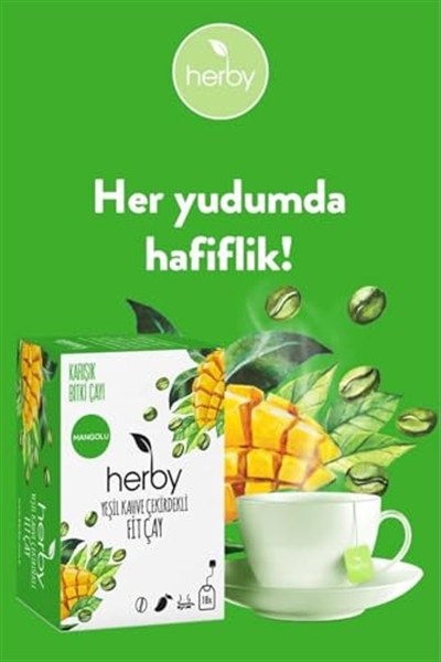 Herby Yeşil Kahve Çekirdekli Fit Çay, 3lü Paket