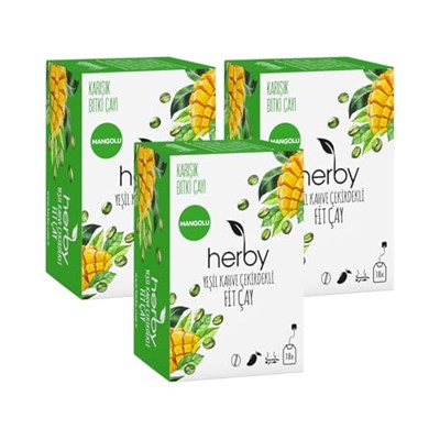 Herby Yeşil Kahve Çekirdekli Fit Çay, 3lü Paket