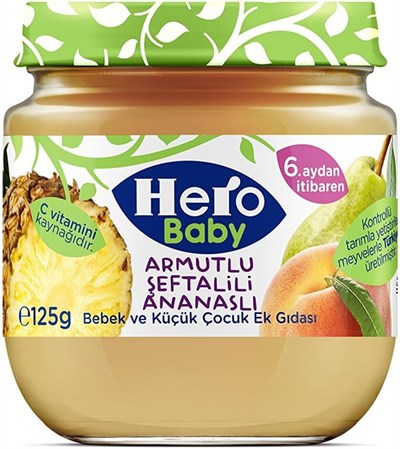 Hero Baby Armutlu Şeftalili Ananaslı Kavanoz Mama