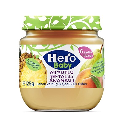 Hero Baby Armutlu Şeftalili Ananaslı Kavanoz Mama