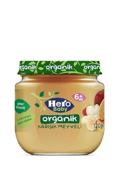 Hero Baby Organik Karışık Meyveli Püresi 120 Gr X 6 Adet