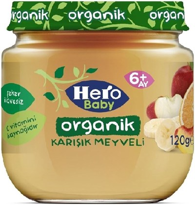 Hero Baby Organik Karışık Meyveli Püresi 120 Gr X 6 Adet