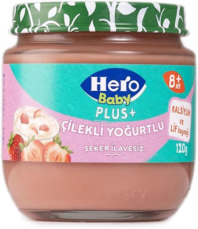 Hero Baby Plus Çilekli Yoğurtlu Kavanoz Mama