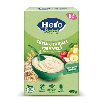 Hero Baby Sütlü 8 Tahıllı Meyveli Kaşık Mama Ekonomik Paket