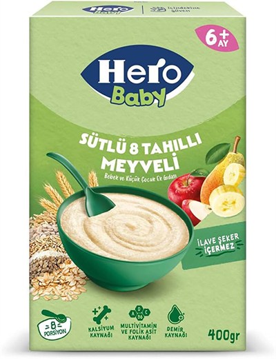Hero Baby Sütlü 8 Tahıllı Meyveli Kaşık Mama Ekonomik Paket