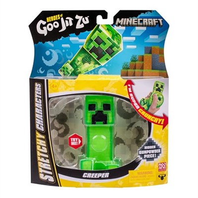 Heroes of Goo Jit Zu Minecraft Esnek Karakterler, Creeper, Süper Çıtır Goo İçinde Gizli Barut Parçasıyla Doldurma, Onu Boyutunun 3 Katına Kadar Uzatın - Duyusal Oyuncaklar