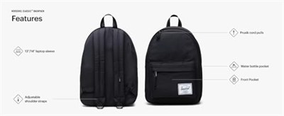 Herschel Classic Backpack Sırt Çantası unisex-yetişkin
