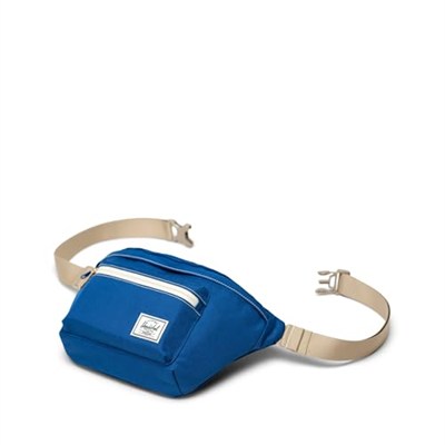herschel Pop Quiz Bel Çantası 11406-06287-os, True Blue/White Stitch, Tek Ebat