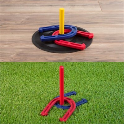 HEY! PLAY! Dış ve İç Mekan Oyunları için Kauçuk At Nalı Oyun Seti - Playden Bagaj Kapısı, Kamp, Arka Bahçe ve İç Mekan Eğlencesi için Mükemmel! Siyah, 30 x 30 cm