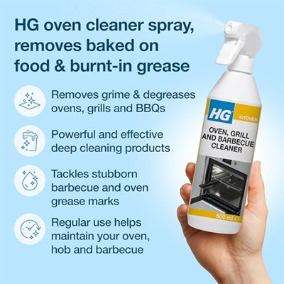 HG Fırın, ızgara ve ızgara için temizleme spreyi, yanmış gıdaları ve yanmış yağları hızla giderir, mutfak ve dış mekan için (500 ml) – 138050106
