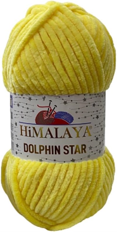 Himalaya Dolphin Star Simli Kadife El Örgü İpliği 100 Gr 92103 Simli Sarı