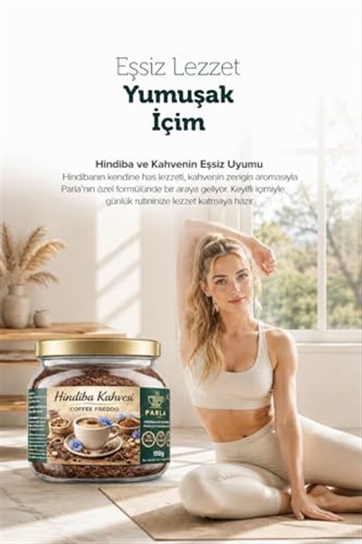 Hindiba Kahvesi, Çözünebilir Kafeinsiz Kahve,%100 Doğal Hindiba Kafeinsiz İçeceği - Sindirime Yardımcı Cam Kavanoz, Diyet Zayıflama kahvesi150 gr (%60 Kahve,%40 Hindiba)