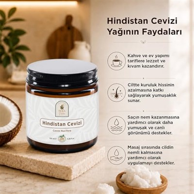 Hindistan Cevizi Yağı 100 ml%100 Saf Soğuk Sıkım