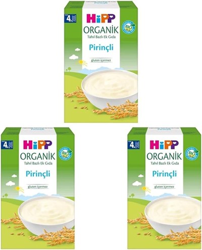 HiPP Organik Pirinçli Tahıl Bazlı Ek Gıda 200g 3lü paket