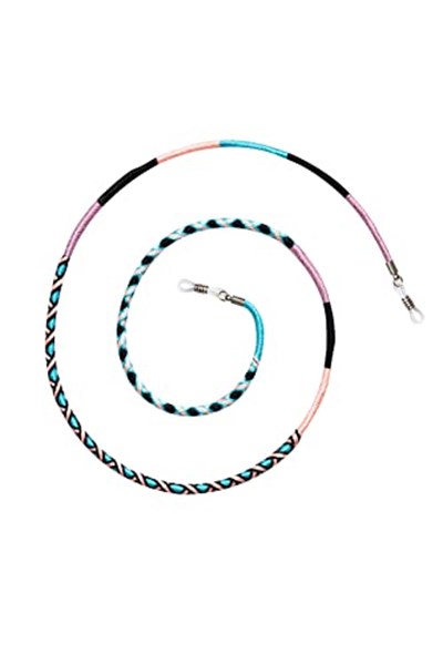 Hippi Water Flower Renkli 70 cm El Emeği Örgülü Özel Tasarım Yapılı Unisex Gözlük İpi Aksesuarı