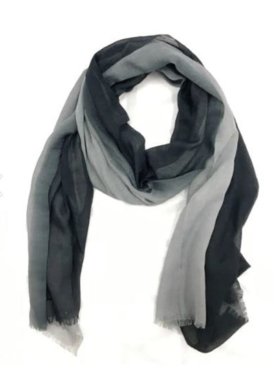 HitDukkan Gri Siyah Renk Geçişli%100 Pamuk Şal 90x190 cm 1000000005493