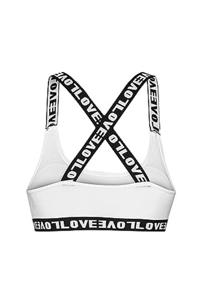 HNX Pamuklu Çıkarılabilir Kaplı LOVE Lastik Çapraz Askılı Kadın Büstiyer