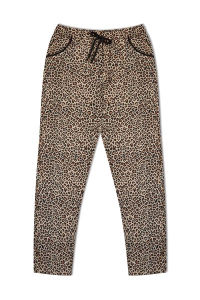 HNX Pamuklu Leopar Desen Kadın Pijama Alt Leopar Sarı hnxNM5670