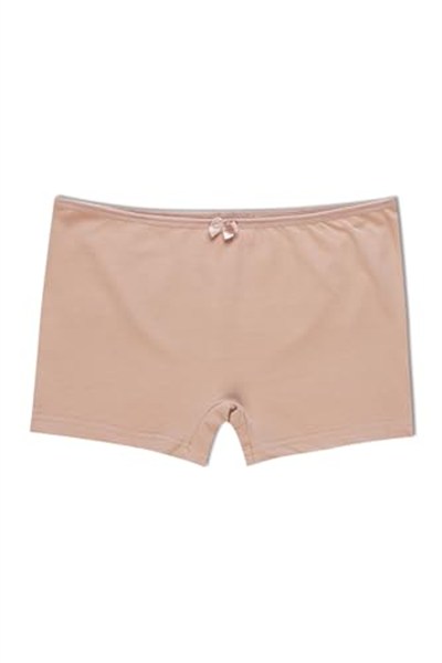 HNX UNDERWEAR 2li Pamuklu Düz Renk Kadın Boxer Külot Kahve-Vizon L hnxNM6189