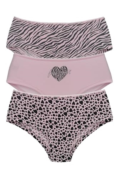 HNX UNDERWEAR 3lü Hipster Kadın Külot Pembe Gri XL hnxNM981