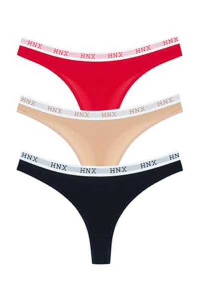 HNX UNDERWEAR 3lü Spor String Külot Lacivert Kırmızı Kahve M hnxNM7934
