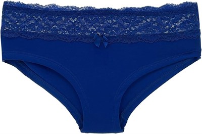 HNX UNDERWEAR Beli Dantelli Yarım Şort Kadın Boxer Külot Saks M hnxNM6085