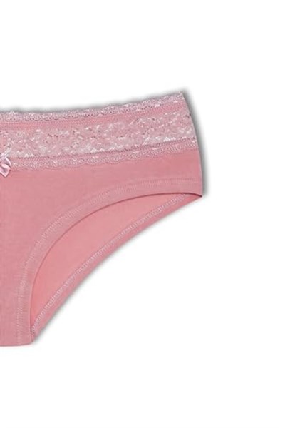 HNX UNDERWEAR Beli Dantelli Yarım Şort Kadın Boxer Külot Pudra L hnxNM6084