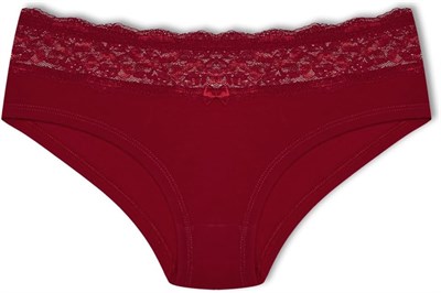 HNX UNDERWEAR Beli Dantelli Yarım Şort Kadın Boxer Külot Bordo L hnxNM6074