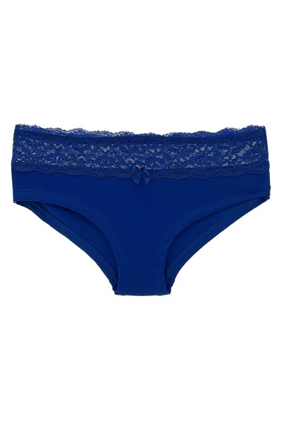 HNX UNDERWEAR Beli Dantelli Yarım Şort Kadın Boxer Külot Saks M hnxNM6085