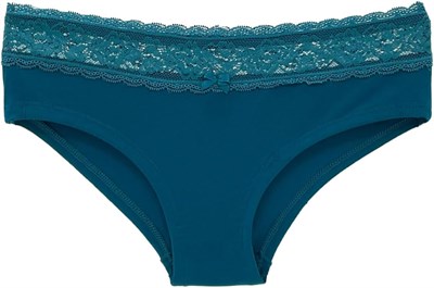 HNX UNDERWEAR Beli Dantelli Yarım Şort Kadın Boxer Külot Petrol L hnxNM6069