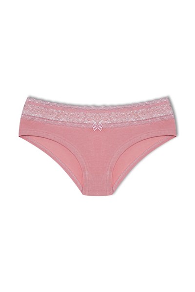 HNX UNDERWEAR Beli Dantelli Yarım Şort Kadın Boxer Külot Pudra L hnxNM6084