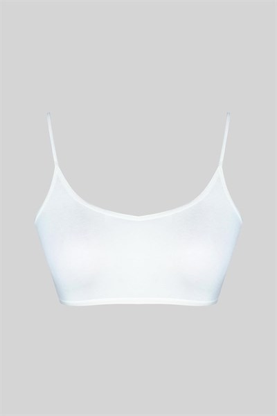 HNX UNDERWEAR Beyaz Pamuklu İnce Askılı Kadın Alıştırma Büstiyeri Beyaz M hnxNM396