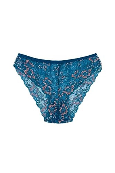HNX UNDERWEAR Çift Renk Dantelli Kadın Külot (Petrol)
