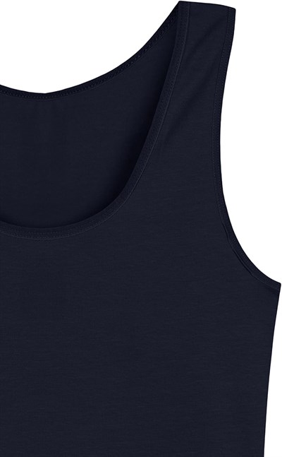 HNX UNDERWEAR Pamuklu Kalın Askılı Kadın Atlet (Lacivert, M)
