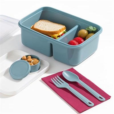 Hobby Life Lunch To Go 3 Bölmeli Beslenme Kabı – Sosluklu, Sızdırmaz Kapak, BPA İçermez, 920 ml + 40 ml (Pembe)