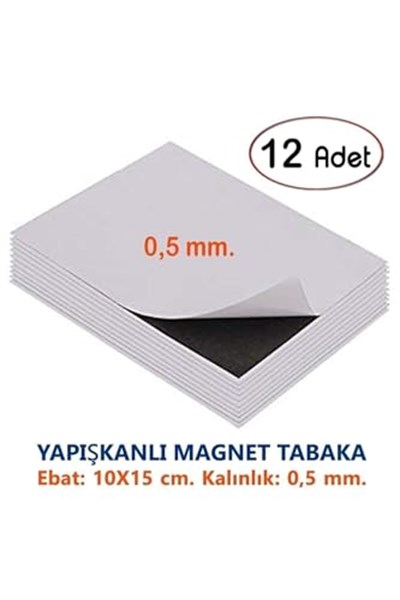Hobialem 12 Adet - Arkası Yapışkanlı Fotoğraf Magneti, 10X15 Cm, Levha Foto Magnet