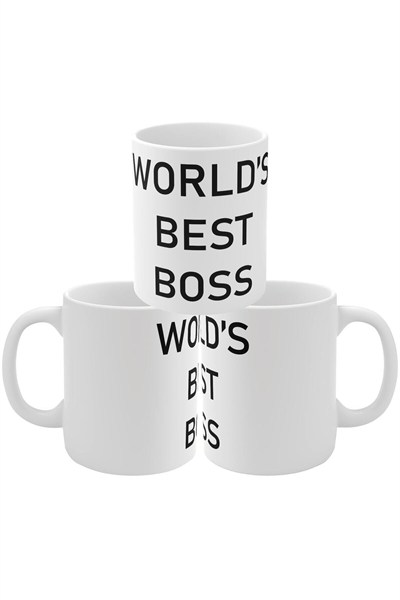 HobiShop(1323) Beyaz The Office Worlds Best Boss Original Baskılı Kupa Bardak beyaz